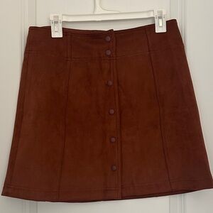 GAP Rich Brown Faux Suede Mini Skirt